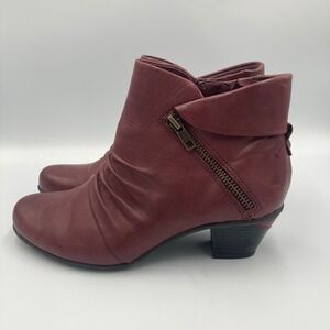 Earth Pegasus Women's Burgundy Leather Ankle Boots Size 7